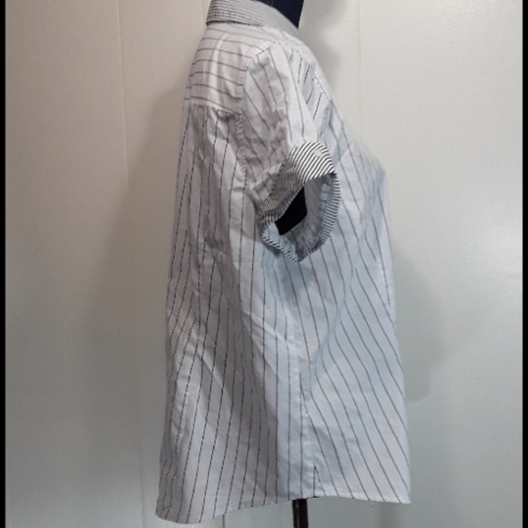 Liz Claiborne career vertical striped blouse XL - Picture 5 of 7